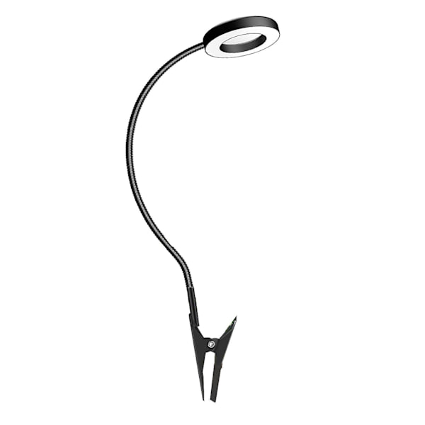 Fullspektrum Växtlampa med 360-graders Svanhals, Hög Ljusstyrka, Dimbar, Clip-on LED Växtlampa för Blommor Black C
