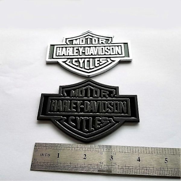 2x OEM Harley Davidson Brændstoftank Krom Emblemer - 3D Logo Udskiftningsmærker