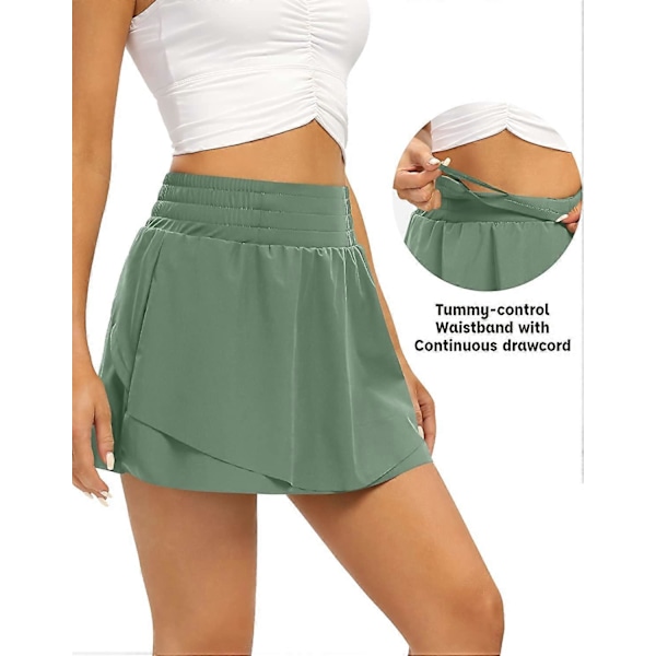 Tennis skjørt for kvinner. Svømming Tennis Skorts Skjørt Innebygde Inner Shorts Bikini Høy midje S-2XL Style3 M