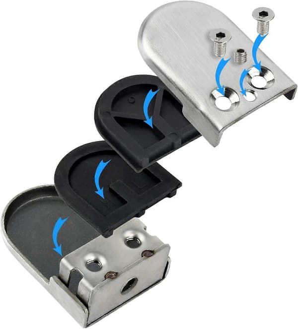 4 st Glasfäste i 304 rostfritt stål för trappor och fönster (4-pack)