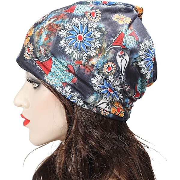 Dam sommar tunn mössa blommig lätt slouchy hatt