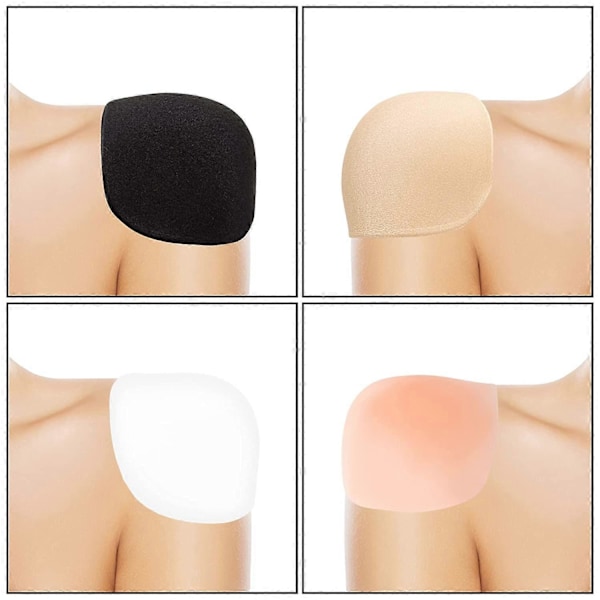 4 Par Skulderputer for Kvinner Myke Skulder Push-up Puter Adhesive Forbedrer Pute Anti-Skli