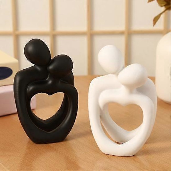 Par Skulptur Minimalistisk Resin Kærlighedsstatue Skrivebord Abstrakt Par Statue til black