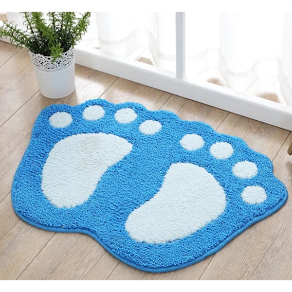 Kylpyhuoneen matto, ovi, eteisen matto, kylpyhuoneen matto - söpö tassu jalka wc kylpyamme suihku liukumaton matto vedenimevä nopeakuivuva pestävä kestävä - 40cm x 60cm