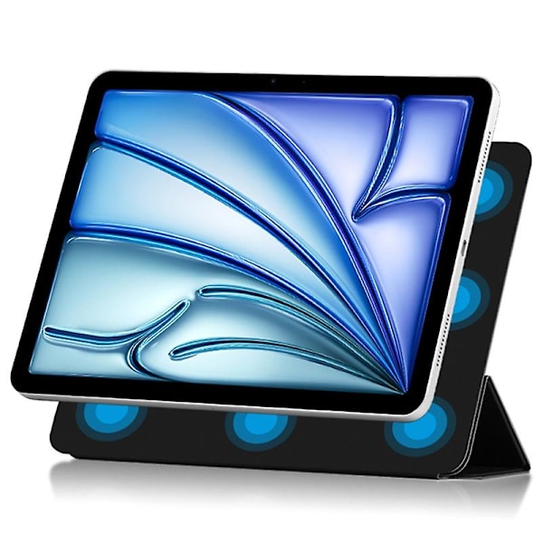 Stativfodral för iPad Air 13 (2024) (M2) - Stötsäkert Magnetiskt PU-Läder Flip-Fodral - Svart Multicolor Black
