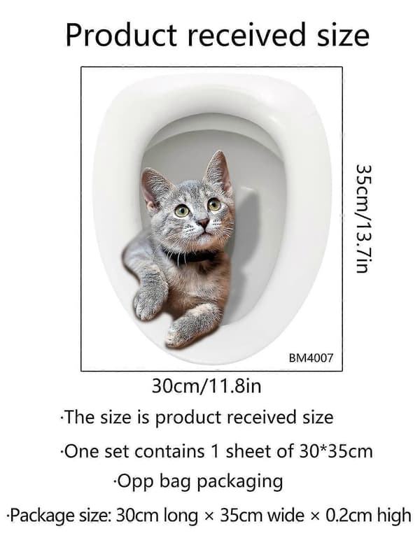 Söpö Kissa Tarra WC-tarra