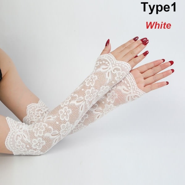 Kvinners Arm Sleeves Arm Protection COVER TYPE1 TYPE1 white Type1-Type1
