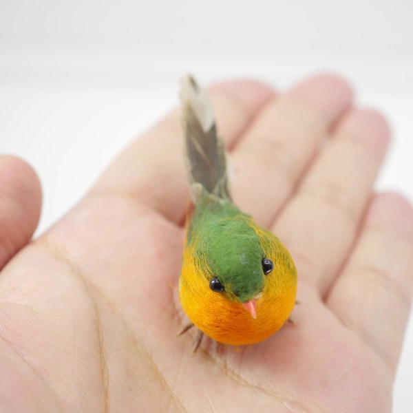 Håndlavet simuleret robin-hjemmeudstyr, fuglepynt til indendørs og udendørs haver, 2-pak