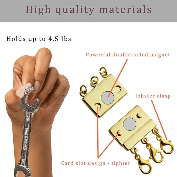 Dubbellagers Halsband DIY Smyckestillbehör Metall Hummerlås Smyckestillbehör Guld - 2 rader