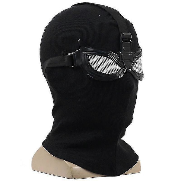 Spider-man: Far From Home Stealth Suit Superhelt Cosplay Kostume Prop Halloween Noir Sort Strikket Fuld Hoved Maske Party Fancy Dress Up Props