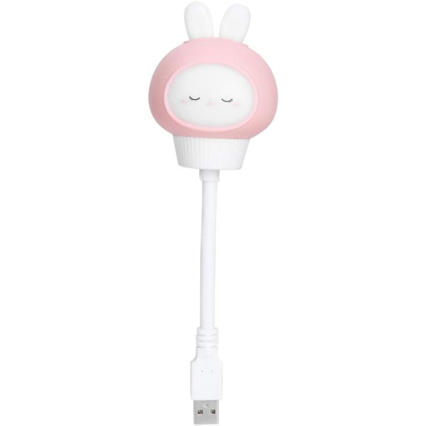 Skydda Synen Ljus Sovlampa Djurform USB Nattlampa Ledlampa för Natt för Dator (Kaninpulver, 20cm Längd)