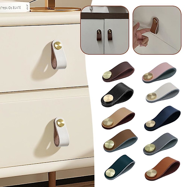 Hardware Lær Håndtak Robust Flerbruks Skaphåndtak For Soverom C2816 Coffee Brown