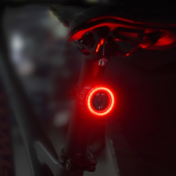 Smart Cykelbromsljus Bakljus Typ-C Cykel Bakre Ljus Automatisk Stopp LED Ridning Varning Cykelljus