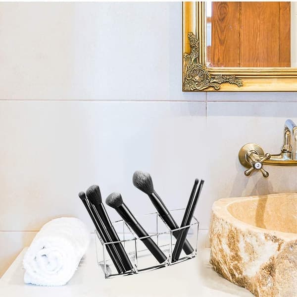 Kosmetikopbevaringsboks, 3 rum makeup børsteholder