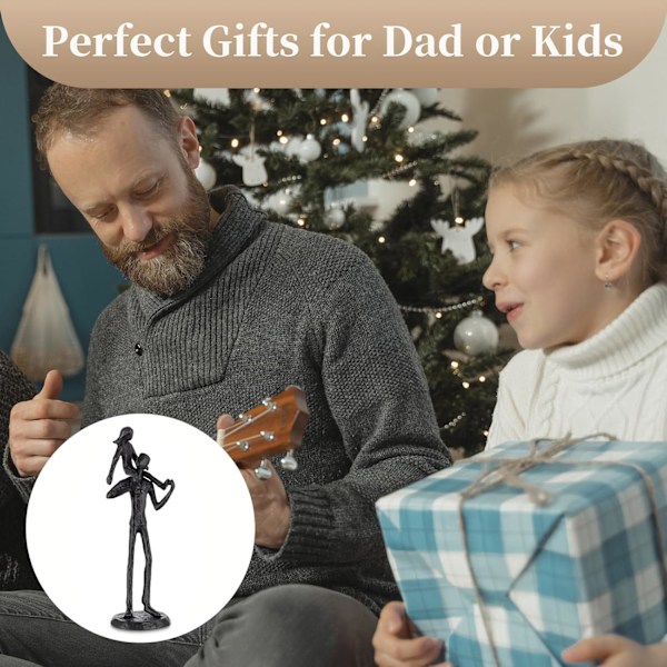 Pappa presenter från dotter - Pappa dotter järnfigur fader dotter kärlek skulptur dekoration för fars dag bröllop minnesgåvor för pappa staty