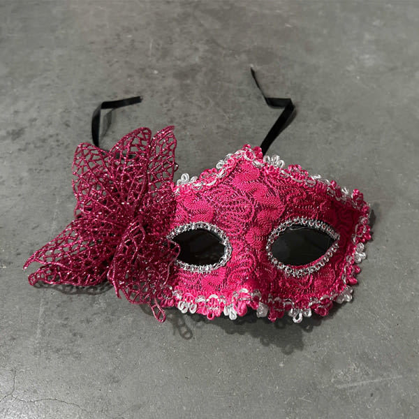 Mode Lyxig Venetiansk Maskeradmask Dam Flickor Sexig Rävmask Rose red