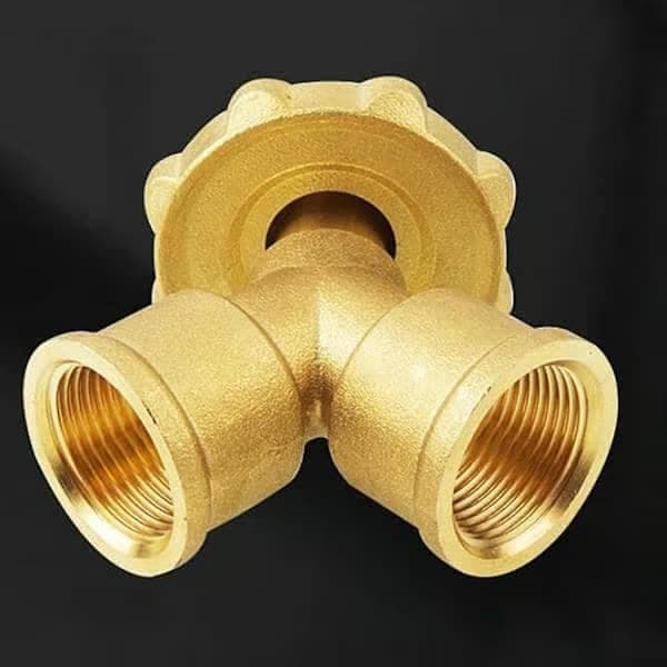 LPG-fördelare Gasadapter Cylinderadapter med avstängningsventil 2-vägs LPG-adapter Hem, Koppar