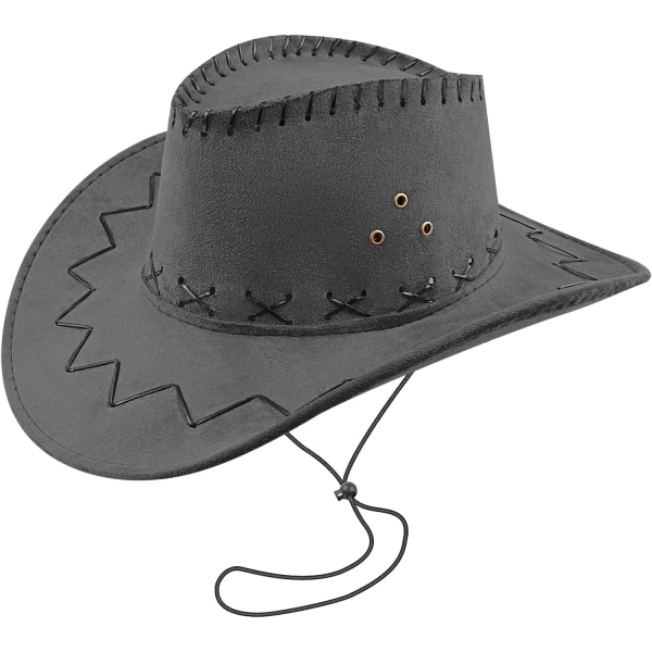 Cowboyhatt i mocka - Bredbrättad westernhatt - Autentisk revolvermanhatt - Filthatt för män och kvinnor