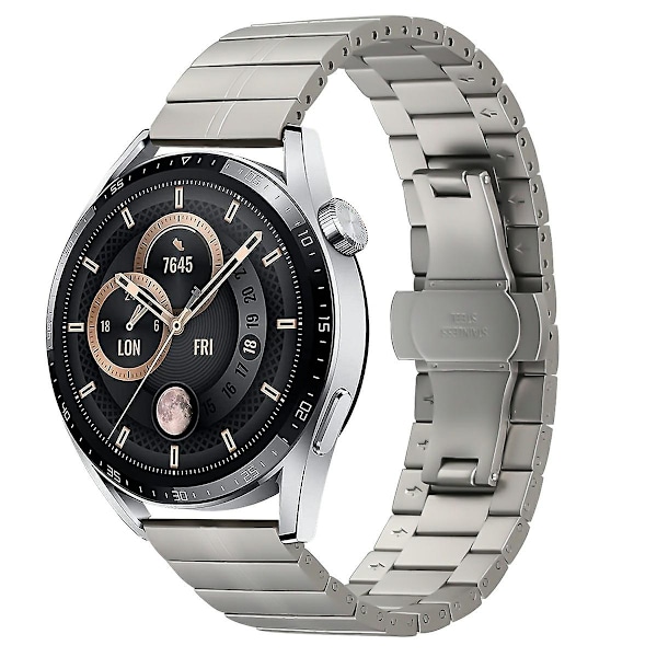 Garmin Forerunner 255:lle sopiva ruostumattomasta teräksestä valmistettu ranneke lukolla Titanium Alloy Color