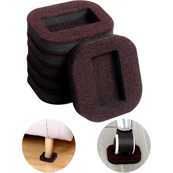 Filt Möbelunderlägg Hjulkoppar för Hårda Golv, Filtbotten Möbelkuddar för Möbler, Soffor, Sängar, Stolar Förhindrar Repor 5 Pcs brown