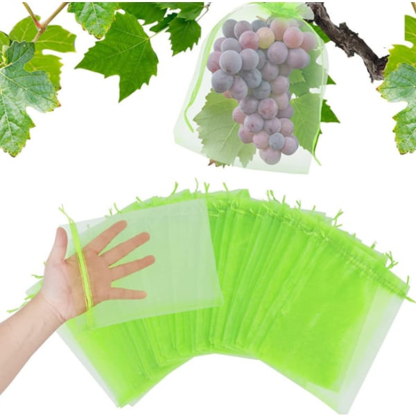 20 kpl Hedelmähyönteis- ja lintuverkko hedelmä vihreä 17*23cm fruit green 17*23cm