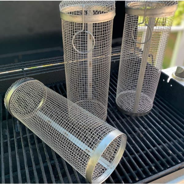 Rullende Grillkurv i Rustfrit Stål 30CM-XF22- 30CM 2-pak 30CM 2-pack 30CM
