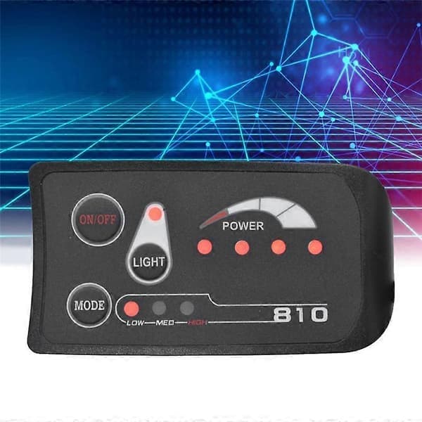 S810 E-cykel Meter LED Display IP65 36V UART Kompatibel med Elcykel Elektrisk Cykel Meter (36V) Sort 5PIN 5PIN