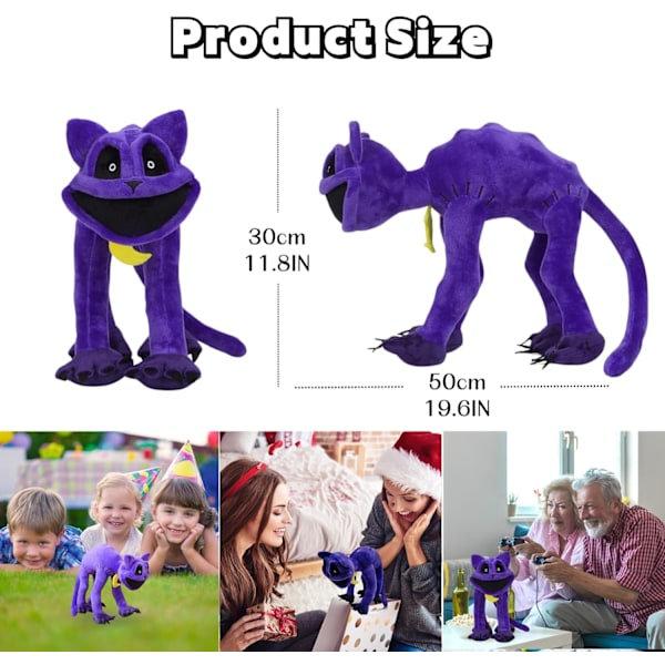 Super JAKES Catnap monster plys, Smiling Critters plyslegetøj, CatNap plys Smiling Critters pude serie figur trykaflastning plys dukke gaver(30cm)