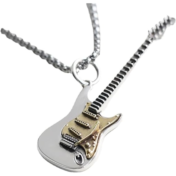 Rockemusikk Gitar Halskjede for Menn Kvinner Gutter Punk Gotisk Dangle Anheng Choker Halskjeder Statement Mote Personlig Gave