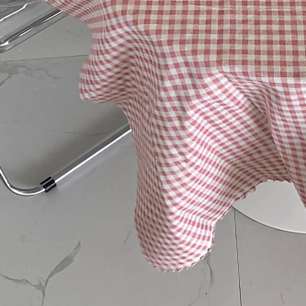 Rutiga bordsduk dammtät linne bomull bordsduk bakgrundstyg för kontor sovsal heminredning rosa 100 x 150 cm / 39,4 x 59,1 tum