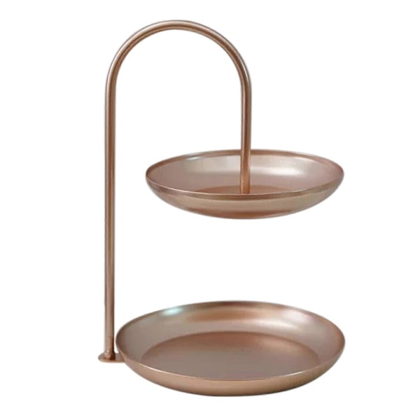 Kaksikerroksinen rautainen hedelmävati vedenpitävä monitasoinen säilytysastia kahvipöydälle juhliin Rose Gold