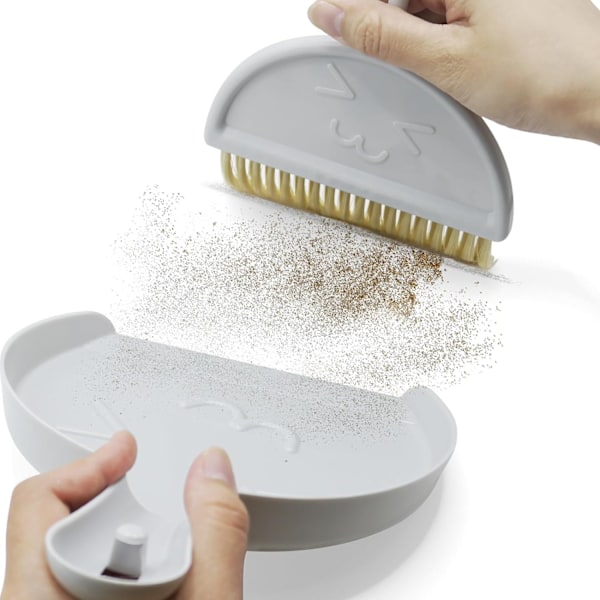 Mini støvbrett og børste, kost og støvbrett sett, bærbar rengjøringsbørste og støvbrett combo, perfekt for støv, smuss og smuler, ideell for de fleste harde overflater