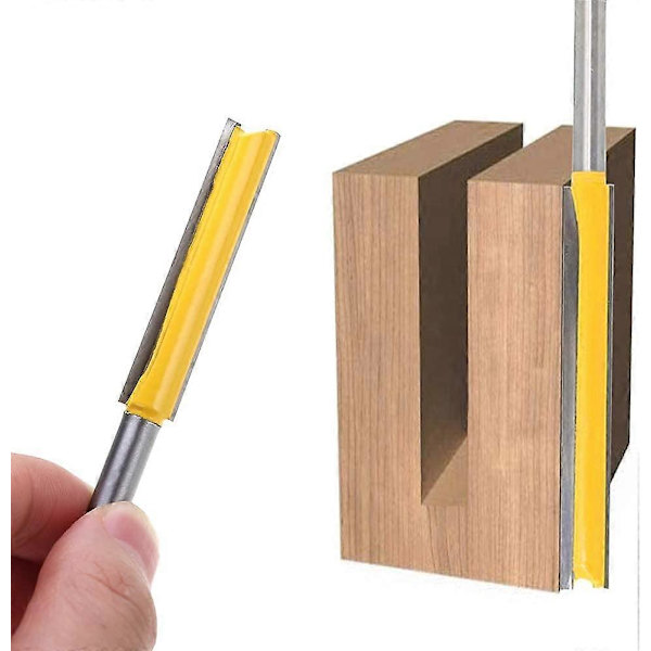 2 stk. 8mm lige rillefræsere Carbide lige fræser bits ekstra lang skaft lige fræsere flush trim fræser bits 50mm 76mm