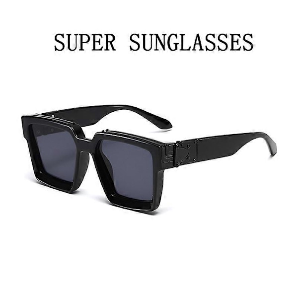 Millionær Solbriller Til VoksneVintage Firkantede Modebriller Luksus Retro Solbriller Voksen Trending Punk Gafas De Sol Lentes A02
