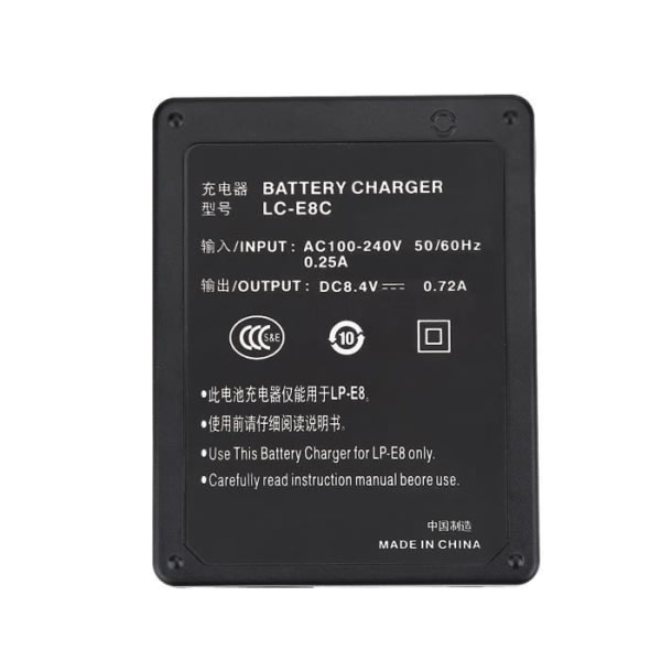 Eiffel kamera batterilader for Canon LP-E8 EOS 550D - 600D - 650D - 700D EU-plugg