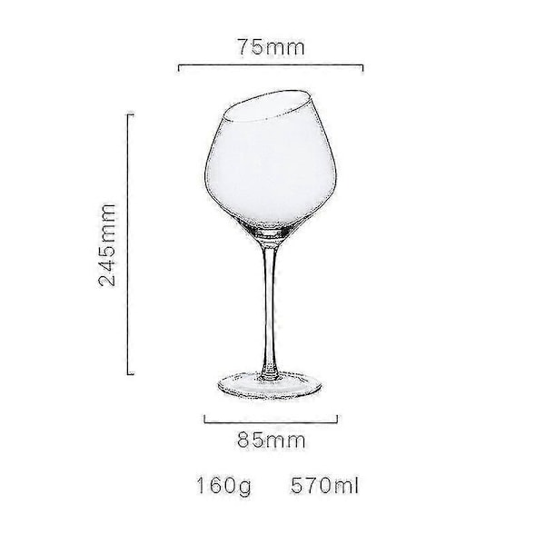 Luova pohjoismainen punaviini samppanjalasi lyijytön lasi 570ml - Transparent