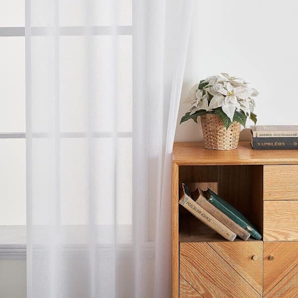 2-pack Transparenta Voile-gardiner med öljetter, 140x225 cm, för vardagsrum och sovrum Vit 140*270cm