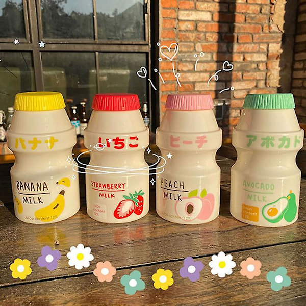 480ml Muovinen Vesipullo Juomapullo Söpö Kawaii Maitosheikkeripullo banana