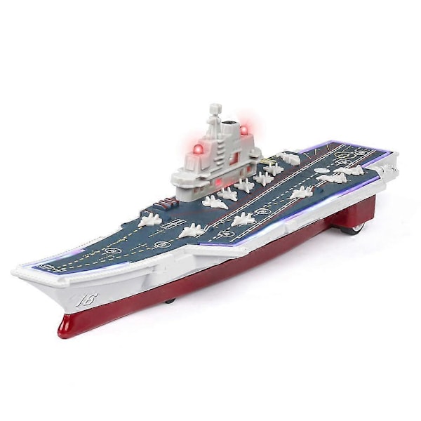 Legetøjsflyvebåre til børn Køretøj Die Cast Metal Slagskib Træk Tilbage og Slip Model Krigsskib med Lys og Lyd