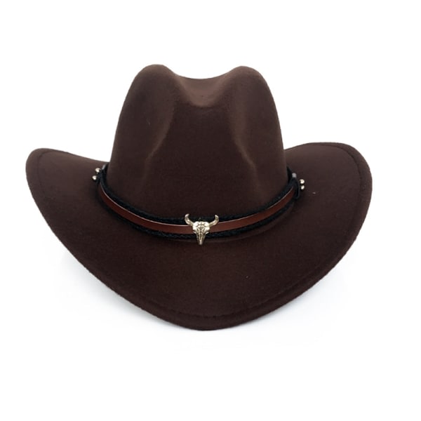 SQBB Western Cowboy Topphatt Filt Hatt Brun