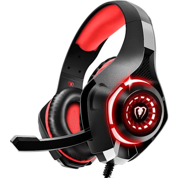 Gaming Headset for PS4 PS5 PC Xbox One Switch med Støyreduserende Mikrofon, PC Gaming Hodetelefoner med 3,5 mm Jack