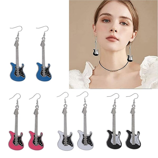 Gitar Musikk Instrument Ørepynt Subkultur 90-tallet Jente Y2k Smykker For Kvinner Blue