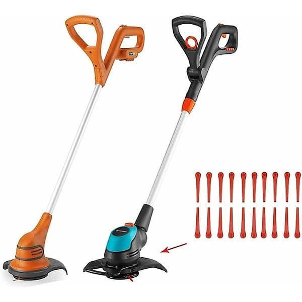 100-pakning plastblader kompatible med Gardena gresstrimmere, erstatningsblader for Gardena gresstrimmere og