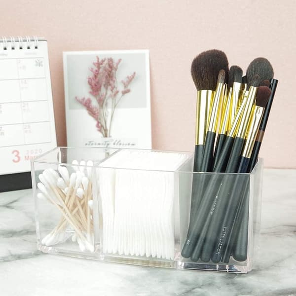 Kosmetikopbevaringsboks, 3 rum makeup børsteholder
