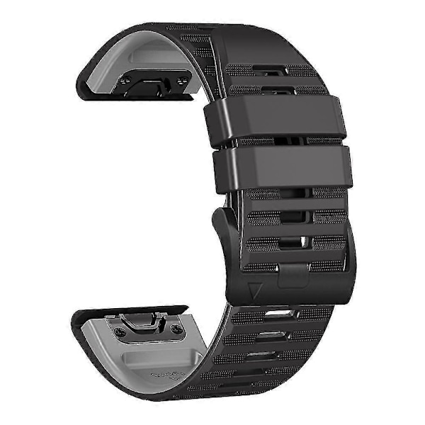 Horisontale striper silikon erstatningsklokkearmbånd for Garmin Tactix Delta/enduro Black Grey