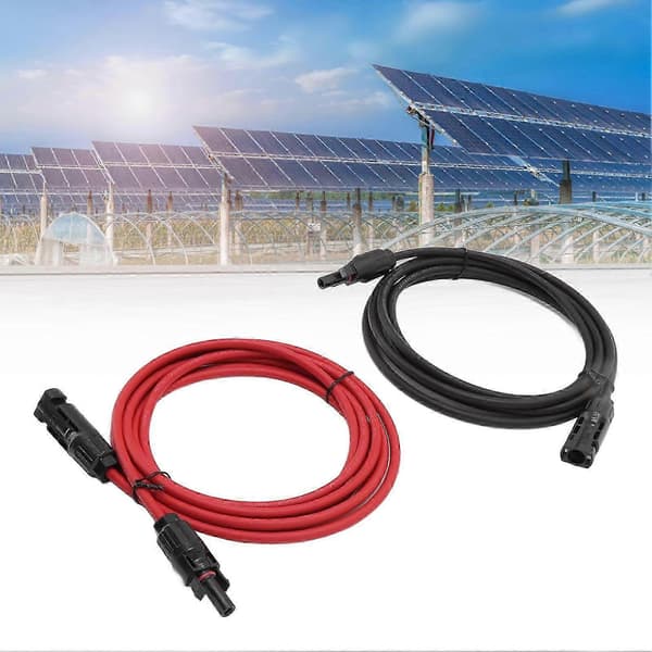 Solpanel PV-kabel Svart Röd Solpanel Förlängningskabel Med Hankontakter och Honkontakter 3m