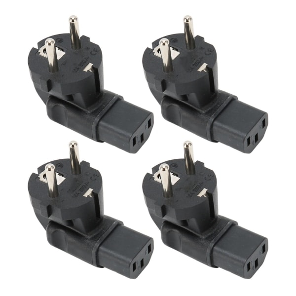4 st EU 4,8 mm till IEC320 C13-omvandlare 90 graders ström för bärbar dator ström EU-kontakt 100-250V