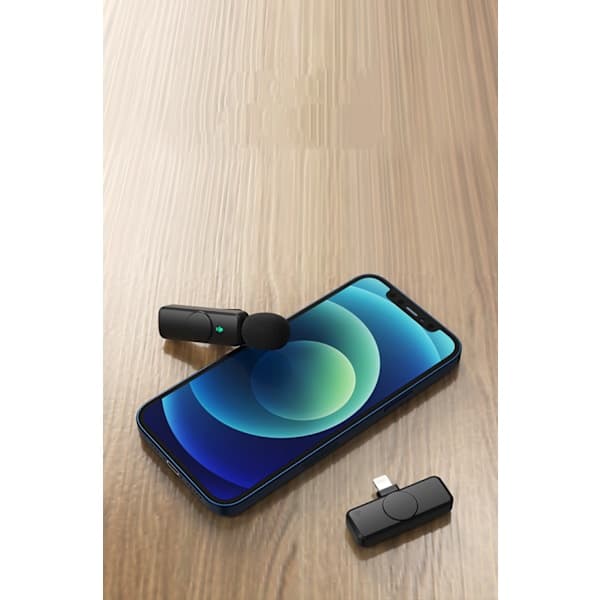 Langaton mikrofoni iPhone iPadille, langaton klipsimikrofoni, langaton rintamikrofoni, langattomat mikrofonit, Plug-Play-mikrofoni