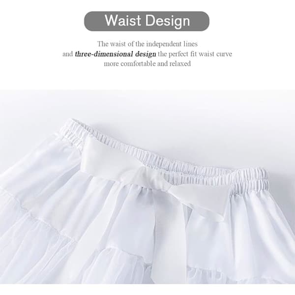 Kvinders elastisk talje chiffon underkjole puf tylskørt prinsesse balletdans underkjoler