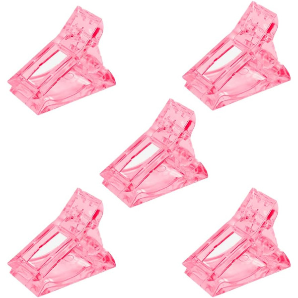 5 st Polygel nagelklämmor, nagelspetsklämma för snabbbyggande gel, transparenta nagelklämmor, nagelkonstverktygsklämma